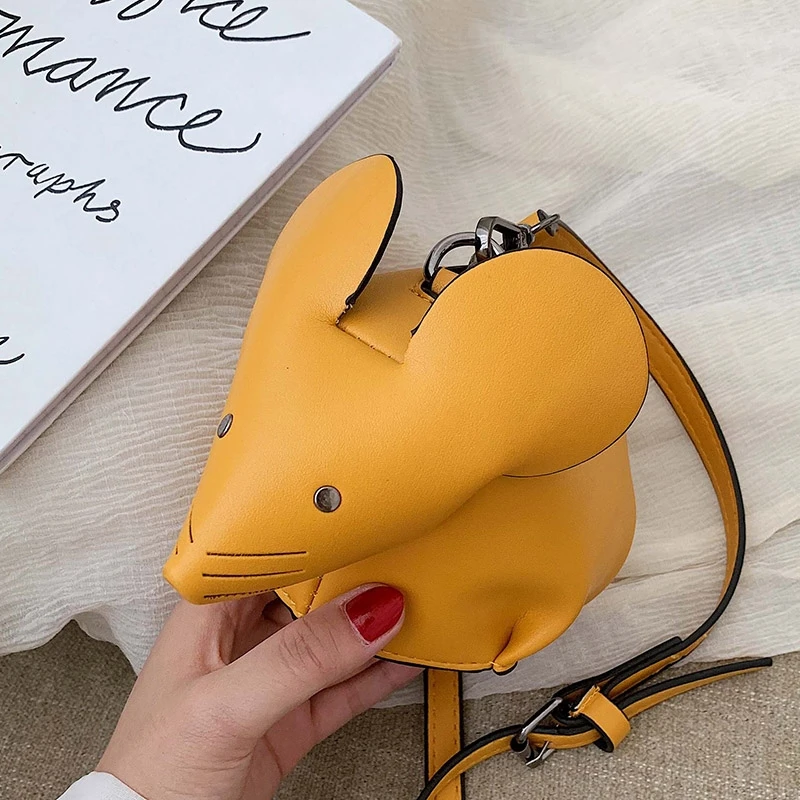 

Fashion Cute Mouse Women Shouder Bags Designer Chic Animal Messenger Bag Luxury Pu Leather Crossbody Bag Girls Personality Purse