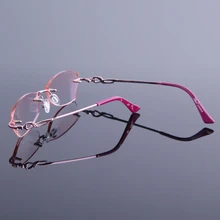 Модные ретро очки для чтения без оправы, женские Стразы, очки для чтения, прозрачные линзы, антибликовое покрытие, очки по рецепту