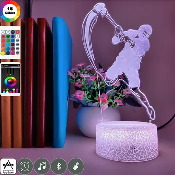 

3D LED Hockey Player Table Lamp Visual Luminaria Bedside Night Light for Kids Gifts Toys Baby Sports Decoration App Control