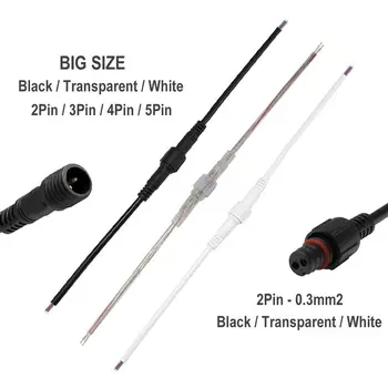 

5~50pairs 2pin/3pin/4pin Waterproof Connector Wire Male to Female Connector Waterproof Cable For CCTV Outdoor LED Strip Project