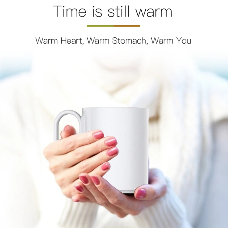 12V Heating Cup Pad Warm Pad for Coffee Milk Water Heater Coaster Desktop Heating Tool Wireless Charging Thermostat(EU Plug