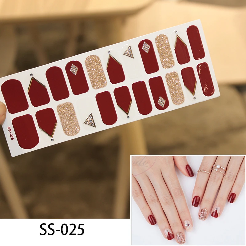 22 советы/лист стикеры 3D на ногти Nail Art маникюрный Водные Переводные картинки дизайн ногтей украшения наклейки клей водные переводные наклейки - Цвет: SS-025