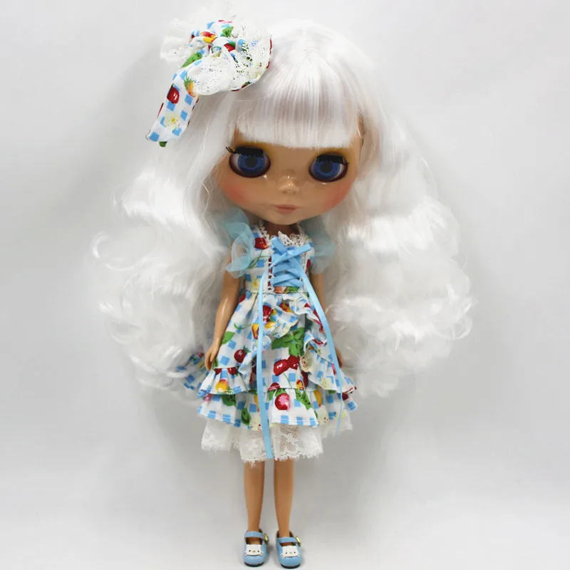 doll clothes shoes ICY Nude Blyth Doll Serires No. BL136 белые волосы с челкой жжение кожи 1/6 BJD - Цвет: doll clothes shoes