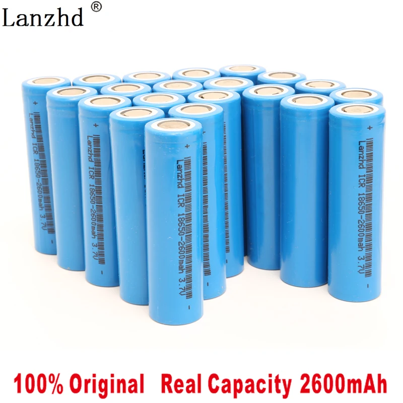 

24PCS 18650 Rechargeable battery 18650 lithium 3.7V ICR18650 2600mAh Li lon Batteries Li-lon 26F Rechargeable Battery 2020 NEW