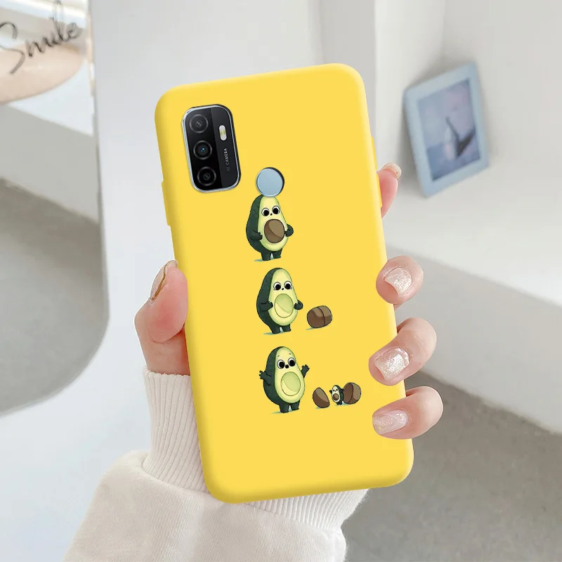 best case for oppo cell phone Avocado Phone Case For OPPO A32 A53 2020 A53S Cute Soft Silicone Back Cover For OPPO A53 5G Candy TPU Soft Back Cover oppo mobile cover Cases For OPPO