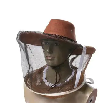 

Professional Beekeeping Hat Beekeeper Cowboy Hat Anti Hat Insect Face Net Mosquito Protector Bee Wrap Veil Neck Full A6I3