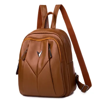 

Backpacks For Women 2020 New Brown Leather Backpack Girls Travel Backpack Waterproof Outdoor Back Pack Casual Student School Bag