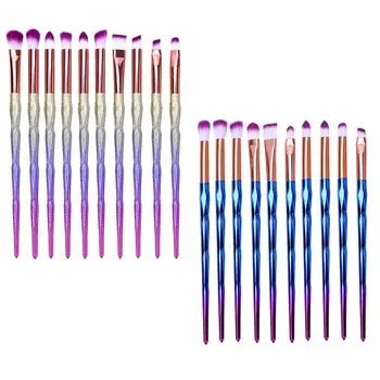 

10Pcs Soft Synthetic Fibers Hair Eyeshadow Eyebrow Brush Eye Makeup Brushes Set