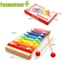 

Fosmeteor Piano Wooden Interactive Education Instrument Xylophone Baby Kids Hand Knock Eight-Tone Preschool Musical Toy Beat