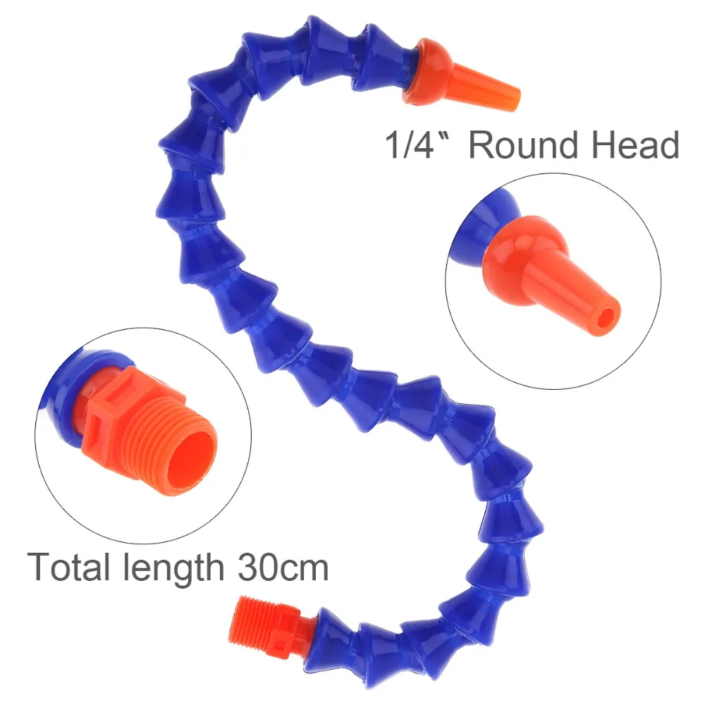 1/8 дюйма 300 мм Пластиковая Гибкая водяная масляная охлаждающая трубка с круглой насадкой для станка с ЧПУ/фрезерного/токарного станка