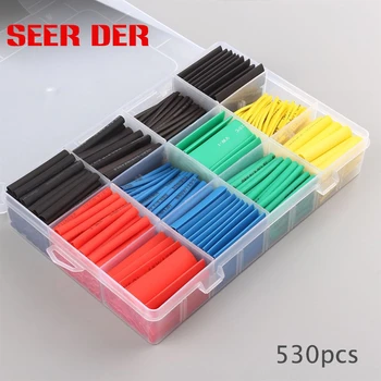 

530pcs Heat Shrink Tubing Insulation Shrinkable Tubes Assortment Electronic Polyolefin Wire Cable Sleeve Kit Heat Shrink Tubes