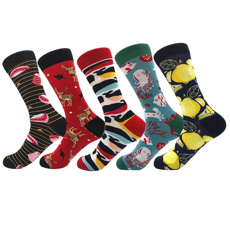 CALOFE Dihope, корейские свежие носки с фруктами, лимоном, авокадо, носки с животным принтом, лососевые носки без пятки, новинка года, мягкие хлопковые носки Harajuku