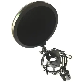 

Professional Microphone Mic Shock Mount With Shield Articulating Head Telescoping Height Microphone Holder Stand Bracket