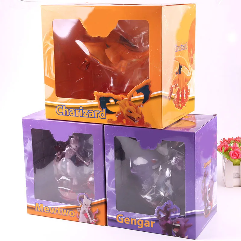 Аниме мультфильм монстр Mewtwo Gengar Charizard Фигурки ПВХ Фигурки Acrion фигурка Коллекционная модель игрушки куклы