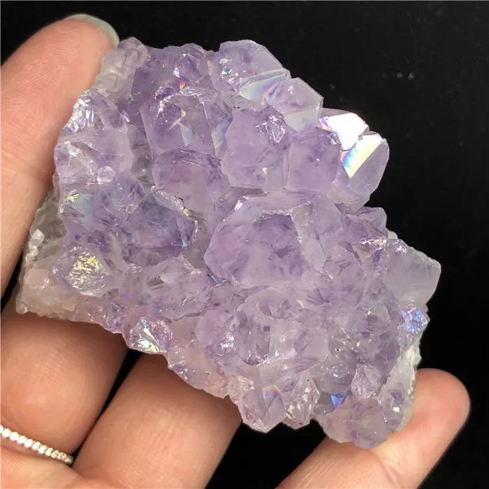 80-100g 1 шт. Aura кварцевый кластер Ангел Аура натуральный кварцевый кристалл Друза геодные образцы минералов для исцеления чакр с помощью рейки - Цвет: 80-100g