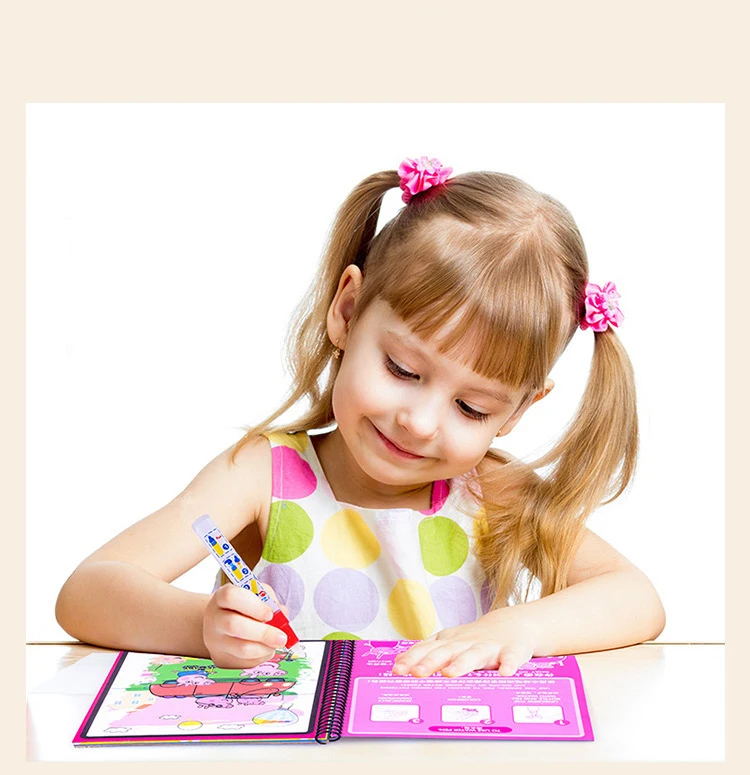 Scrib Scrib Sketch Book to Color with Pen Magic water Paint Juguettes For Children's Education Drawing Toy Embroidery 6 Colors