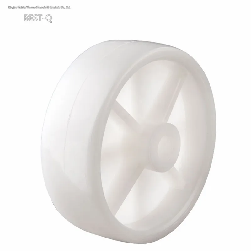 Дюймовый белый PP одинарный диаметр колеса 65 мм bearingless пластиковое колесо Механическое Кастер нейлоновая фурнитура одиночный круглый лист