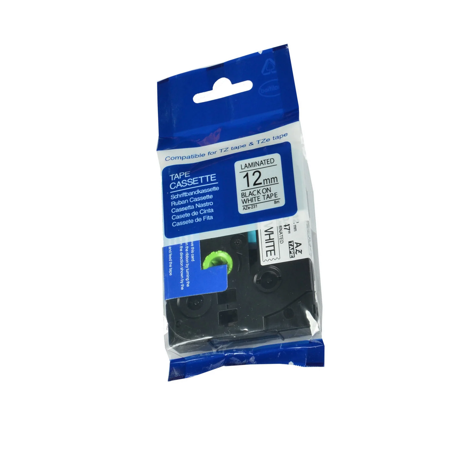 Fita de Etiqueta Laminada Branca Compatível para Brother Labelmaker 023 035 047 07 094 Tze tz 211 221 231 241 251 Preto na - Imagem 6