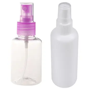 

10 Pcs 50Ml Spray Bottle Empty Plastic Makeup Atomizer Container Pump Transparent + Light Purple & 10 Pcs 100Ml
