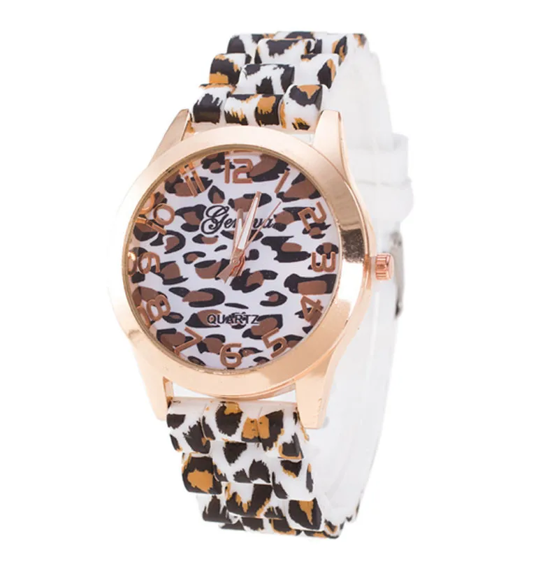 Reloj mujer силиконовые женские часы круглые модные силиконовые кварцевые женские часы Новые повседневные леопардовые bayan kol saati
