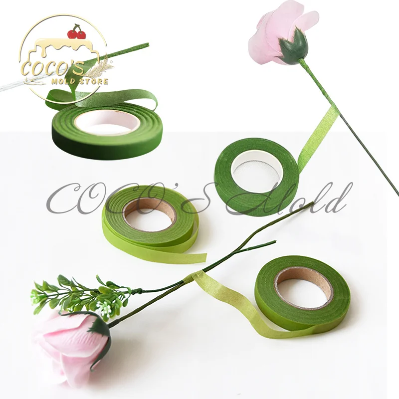 

30 Yards DIY Paper Flower Stub Supplies Floral Tape Rose Stems Craft Decoration Nylon Flower Accessories Kitchen Tools