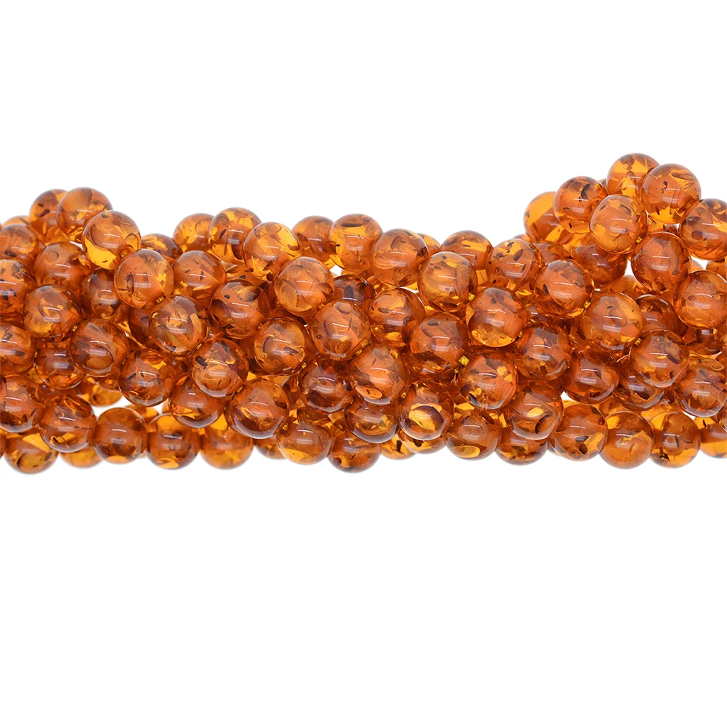 DIY Necklace Bracelet Earrings Jewelry Craft Designing Beads 8mm Amber Beads