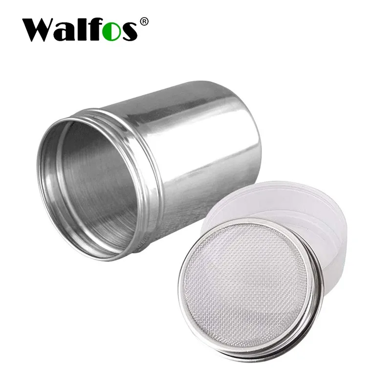 

WALFOS Stainless Steel Chocolate Shaker Cocoa Flour Salt Powder Icing Sugar Cappuccino Coffee Sifter Lid Shaker Kitchen Gadgets