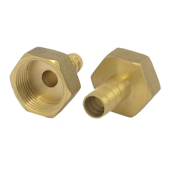 

2pcs 3/4BSP Female Thread 10mm Dia Brass Hose Barb Coupler Connector
