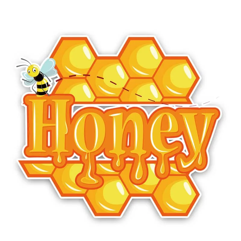 

Personality Car Stickers Honey Block Accessories Motorcycle Cover Scratches Waterproof PVC 16cm *14cm