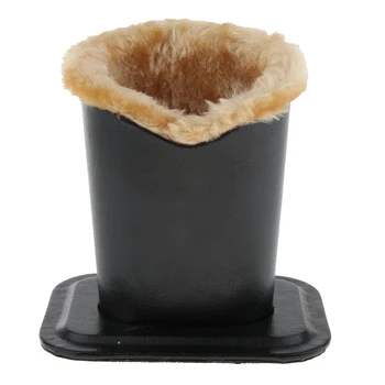 

4 Pieces PU Leather Plush Lined Upright Eyeglasses Holder Stand Pen Holder