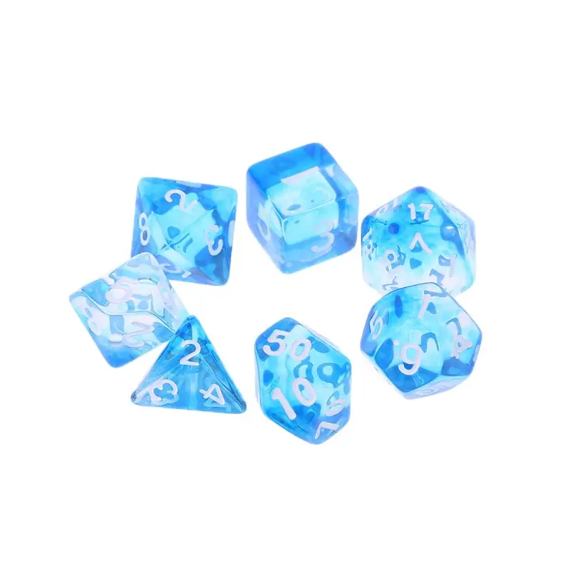 10pcs D20 Opaque Würfel für RPG D & D Blau Grün mit weißen Zahlen 20 