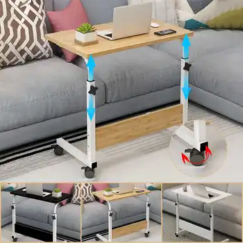 

80x40CM Computer Table Height Adjustable Portable Laptop Desk Rotate Laptop Bed Table Can be Lifted Standing Desk