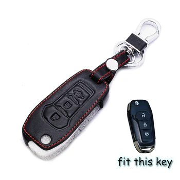 

3 Button Leather Car Remote Key Fob Holder Case Cover for Ford Mondeo