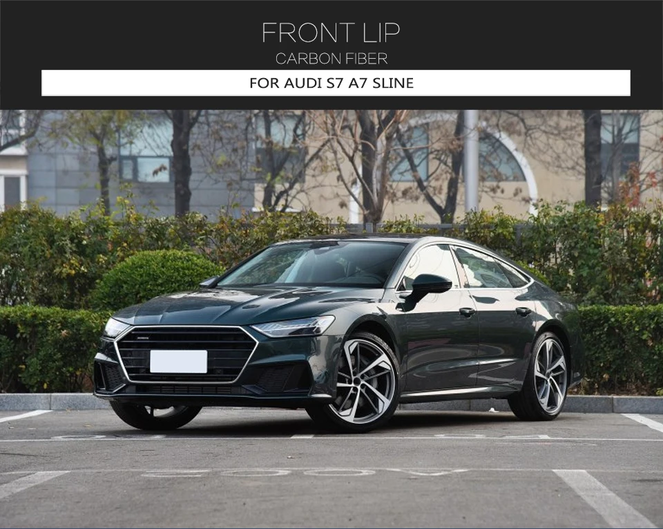 Углеродное волокно переднего бампера для губ разветвители для Audi A7 Sline S7 седан передний бампер подбородок спойлер