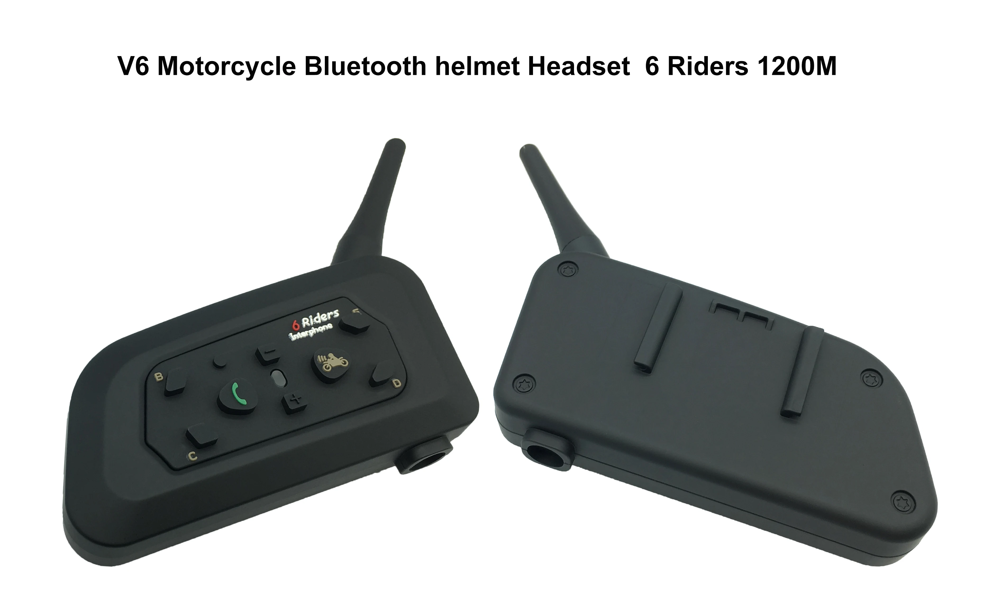 2 шт. V6 домофон мотоциклетный шлем гарнитура Bluetooth гарнитура 6 всадников 1200 м BT беспроводной Intercomunicadores Moto MP3