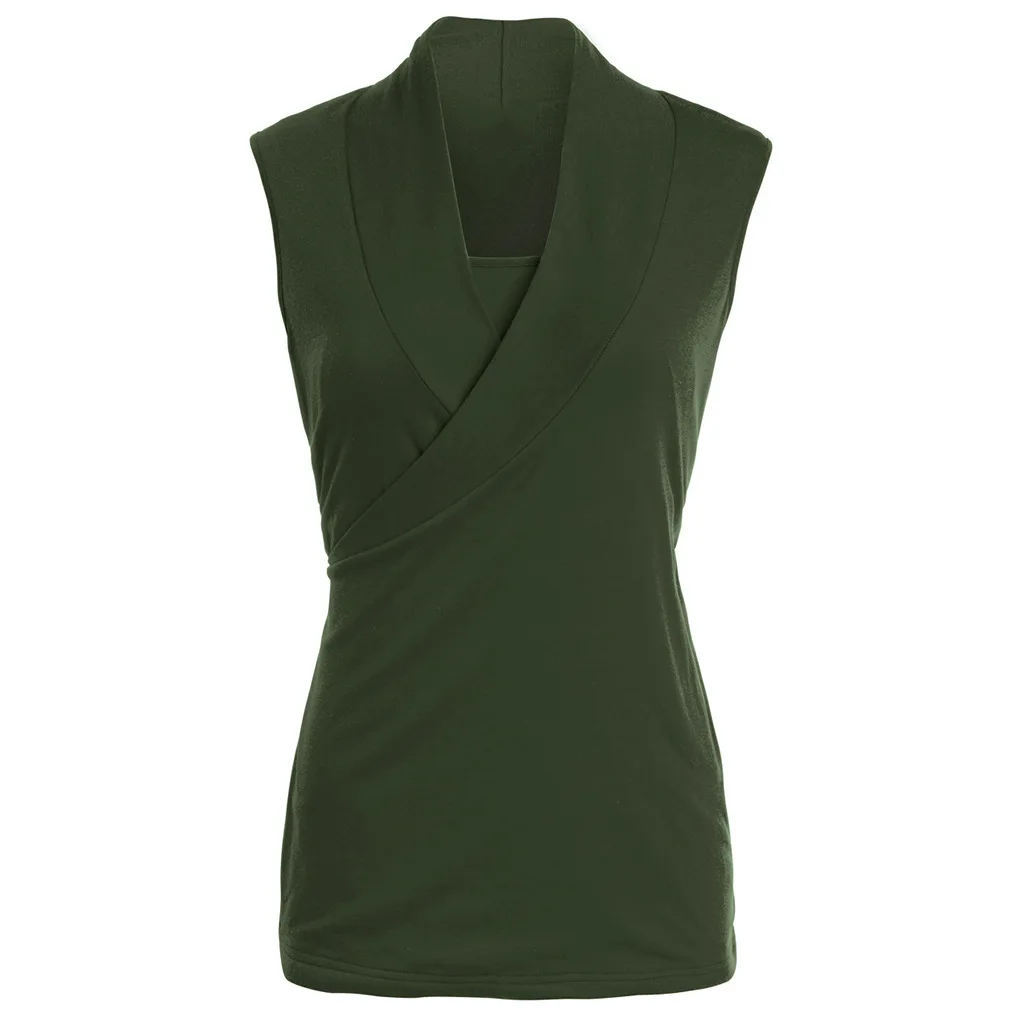 Взрывные модели, новая летняя Однотонная футболка без рукавов с круглым вырезом для грудного вскармливания