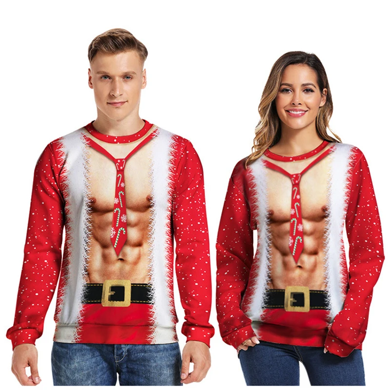 Уродливые Рождественские свитера для мужчин/женщин, пуловер с Санта-эльфом для отдыха, унисекс, забавные женские топы, осенне-зимняя одежда