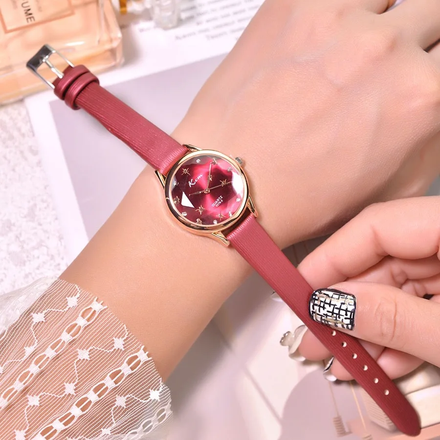 

KCM South Korea Small Mini Girl'S Best Friend Leather Watch Strap MORI Series Retro Classic Hipster Literature And Art Watch