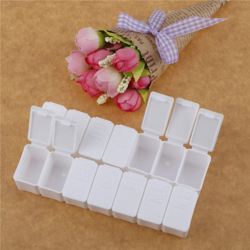 Weekly7 Days Pill Case Dispenser Medicine Storage Tablet Pill Box With Clip Lids Medicine Organizer Pill Case Splitters Storage