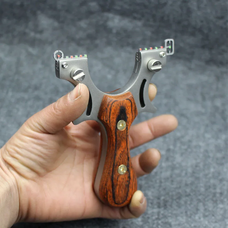

Solid Wood Flat Leather Slingshot High Precision Outdoor Competition Stainless Steel Slingshot Shooting Hunting Powerful
