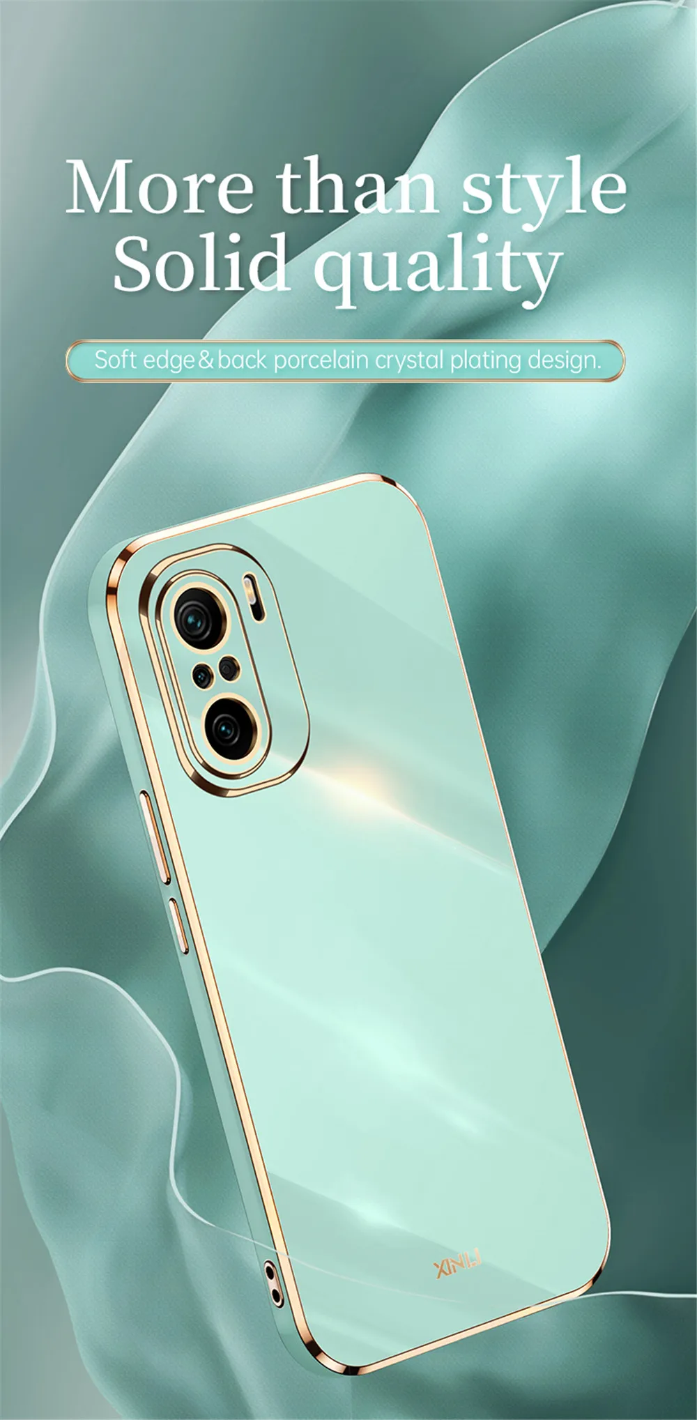 Lyxigt silikon fyrkantigt mjukt fodral för Xiaomi Mi 11 Lite 10T Poco F3 M3 Stötsäkert Candy Cove_voghion.com
