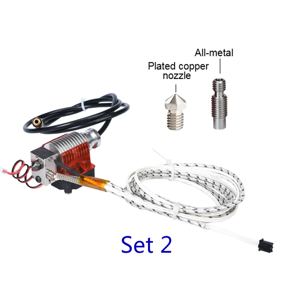 GmFive V6 j-головка Hotend экструдер 12 В/24 В дистанционный Боуден E3D Hotend тепловой блок сопла тепловой вентилятор PT100 для Ender 3 3d принтер - Цвет: Set 2