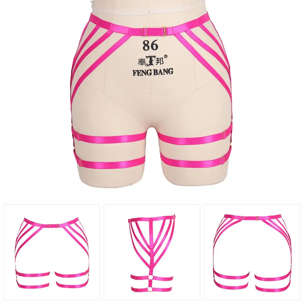 Pastel Goth Pink Garter Belt Cage Leg Elastic Pole Dance Rave Women Bondage Waist Belts Body Harness Stockings Suspender Adjust Garters Aliexpress