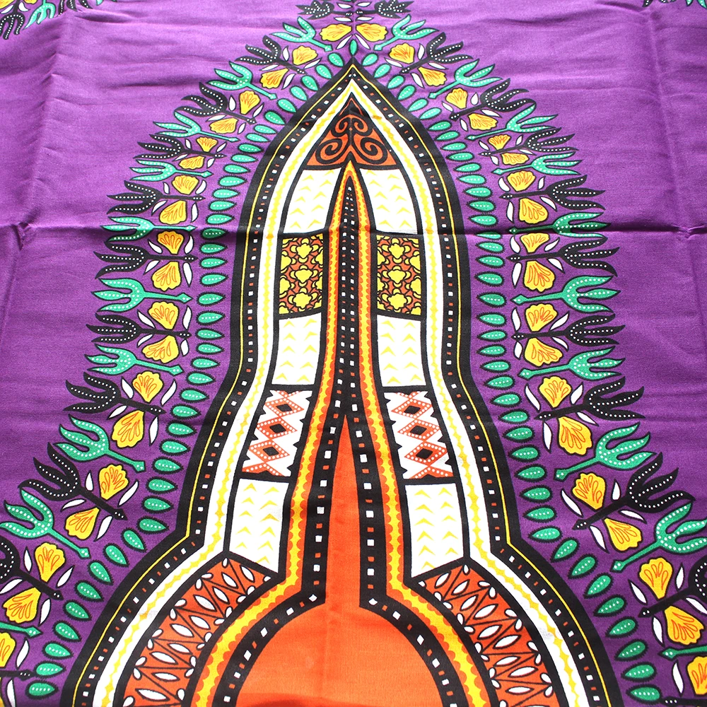 Африканская хлопок африканская Анкара ткань Дашики шаблон печатных фиолетовый цвет ткань