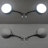 Motorcycle Black Universal 10mm Side Mirror Rearview Mirror Anti-fall Folding Round Mirror 2