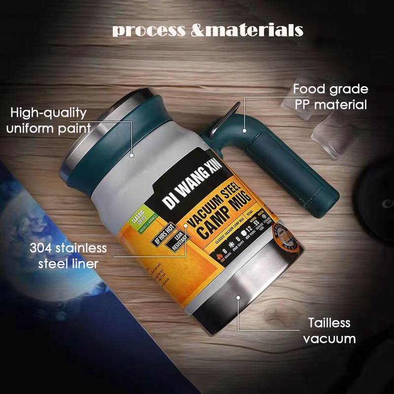 Beste Outdoor roestvrijstalen thermoskan kopje thee filter double layer kantoor water beker met handvat nieuwe camping mok Thermos cup
