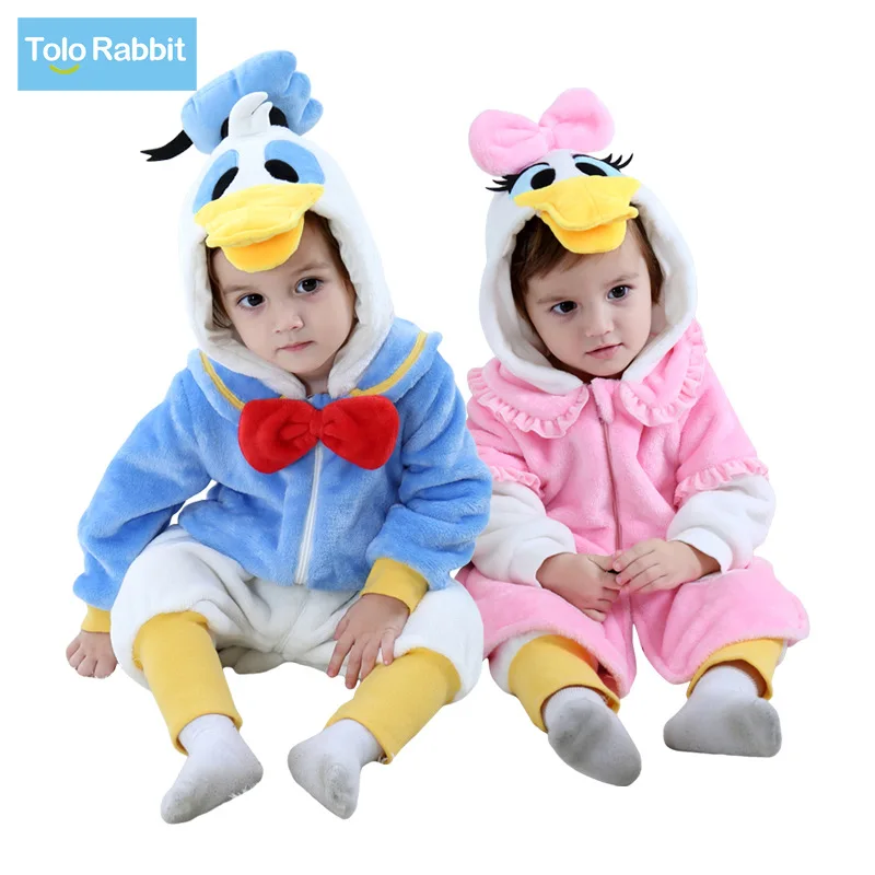 

2018 Autumn New Style Dr. Duck Single Layer Romper/Pink Duck Single Layer Romper Tolo Rabbit Childrenswear