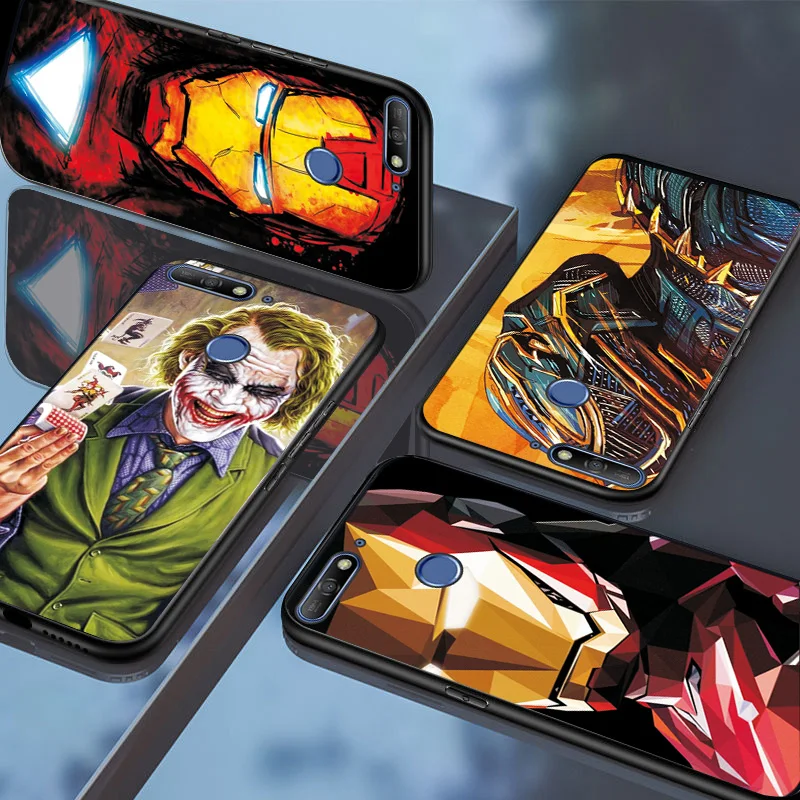 Чехол для телефона Marvel Captain Huawei Y5 Y7 Y6 Prime 2018 Lite Y9 2019 из черного ТПУ с Железным