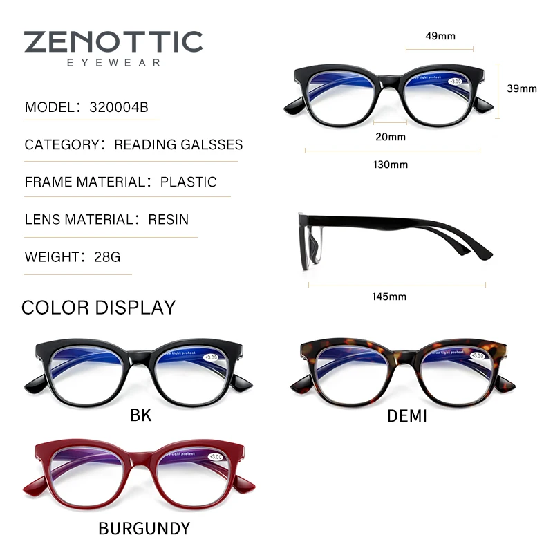 ZENOTTIC Vintage Cat Eye Anti Blue Light Glasses Women Anti Radiation Optical Myopia Eyeglasses Blue Blocking Tortoise Eyewear
