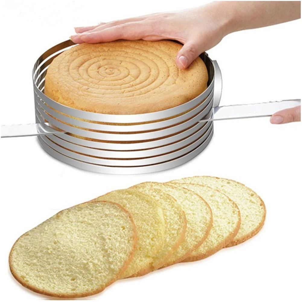 6-12 inch stainless steel retractable bread cake slicer household bread cutting artifact Bakery sliced layered baking tool
